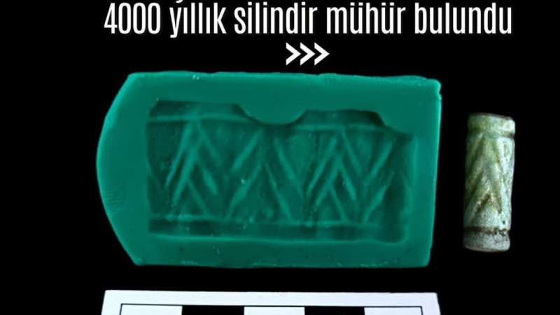 4000 YILLIK FAYANS SİLİNDİR MÜHÜR ORTAYA ÇIKARILDI