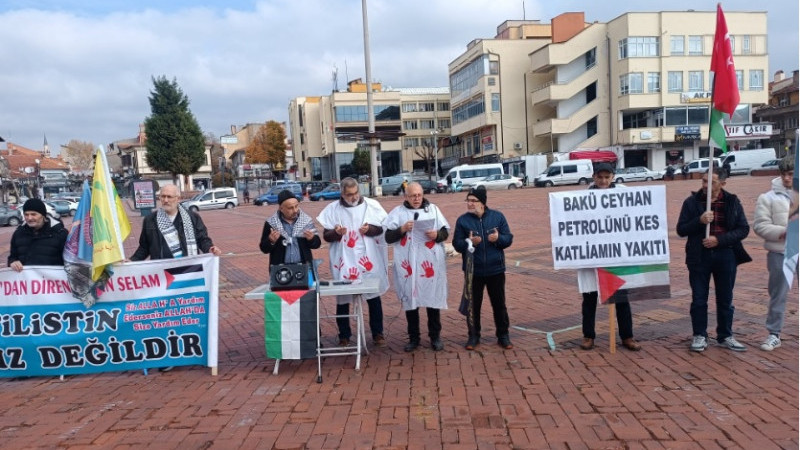 Tavşanlı'da İsrail'e yasa dışı sevkiyatlar protesto edildi