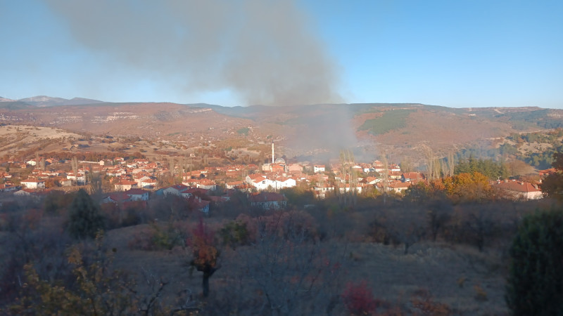 Kızılçukur köyünde yangın evlere sıçradı 