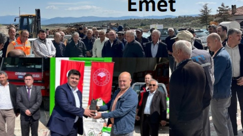 Emet’te çiftçilere yüzde 75 hibeli fasulye ve ayçiçeği tohumu ile meyve fidanı dağıtıldı