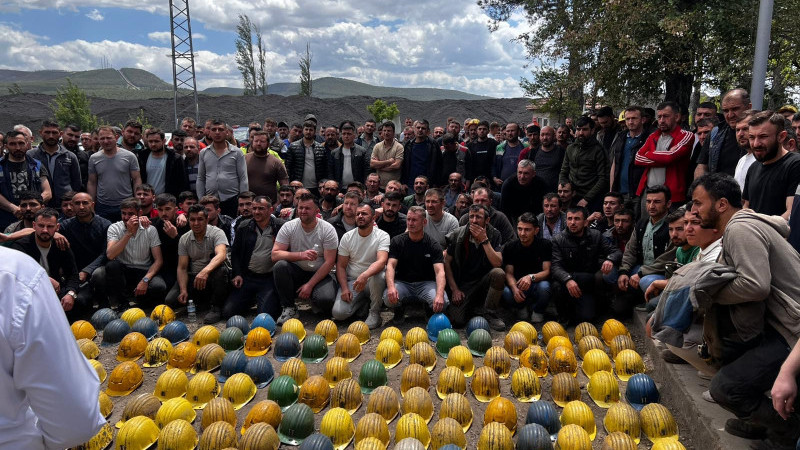 Tunçbilek ‘te işçiler eylemde