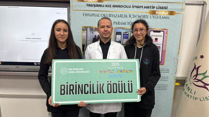 Tavşanlı Kız Anadolu İmam Hatip Lisesi'nden Türkiye Birinciliği